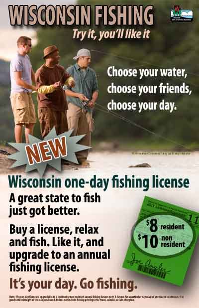 one day wisconsin fishing license.